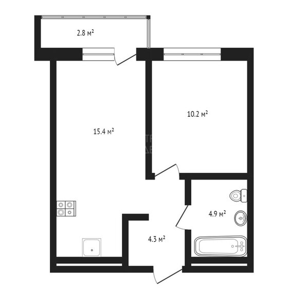 37,1 м², 1-комнатная квартира 5 650 000 ₽ - изображение 1