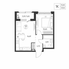 Квартира 37 м², 1-комнатная - изображение 1