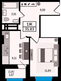 33,1 м², 1-комнатная квартира 4 669 920 ₽ - изображение 29