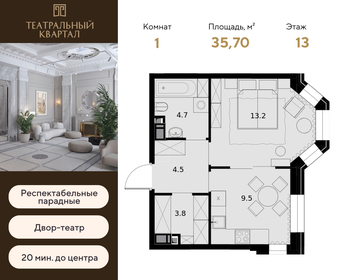 41,3 м², 1-комнатная квартира 21 850 000 ₽ - изображение 72