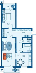 Квартира 65,2 м², 2-комнатная - изображение 1