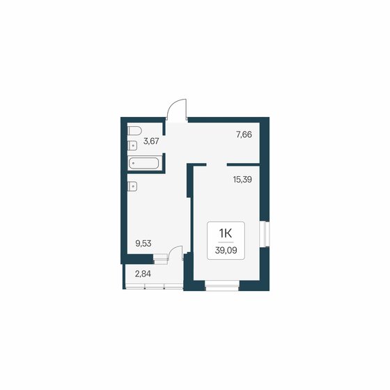 46,3 м², 2-комнатная квартира 7 000 000 ₽ - изображение 44