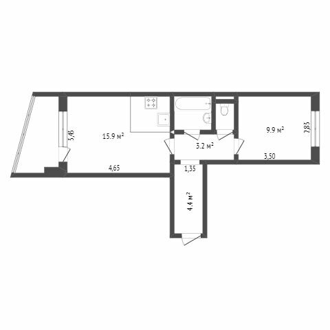 64,5 м², 2-комнатная квартира 6 000 000 ₽ - изображение 14