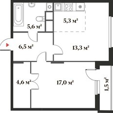 Квартира 53,8 м², 2-комнатная - изображение 2