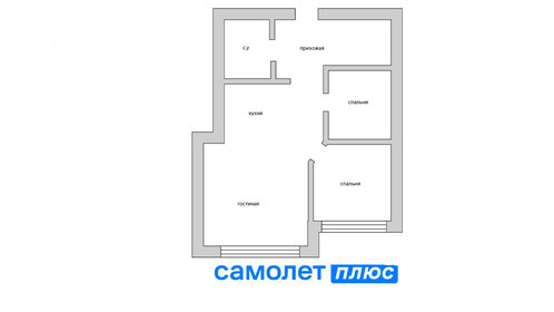 Квартира 58,5 м², 2-комнатная - изображение 1