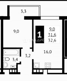 33,3 м², 1-комнатная квартира 7 800 000 ₽ - изображение 54