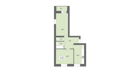 58,3 м², 3-комнатная квартира 5 499 999 ₽ - изображение 85