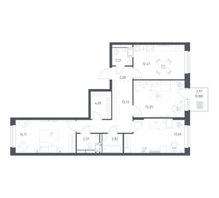 Квартира 78,7 м², 3-комнатная - изображение 1