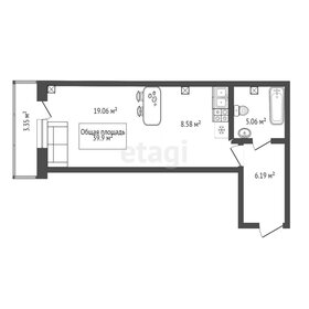 Квартира 39,8 м², 1-комнатная - изображение 1