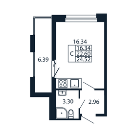 Квартира 24,5 м², студия - изображение 4