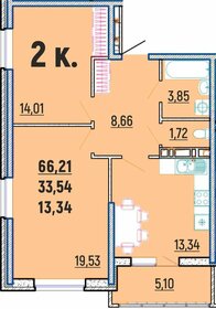 Квартира 66,2 м², 2-комнатная - изображение 1