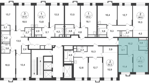 40,2 м², 1-комнатная квартира 10 897 182 ₽ - изображение 54