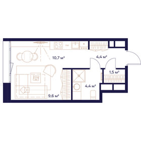 30,8 м², 1-комнатная квартира 19 080 400 ₽ - изображение 44