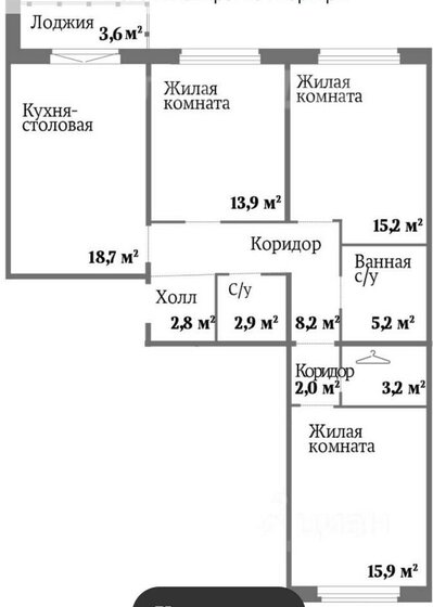 88 м², 3-комнатная квартира 15 700 000 ₽ - изображение 1