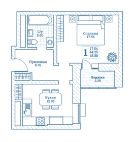 59 м², 2-комнатная квартира 6 515 080 ₽ - изображение 1