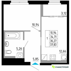 39,8 м², 1-комнатная квартира 6 300 000 ₽ - изображение 49