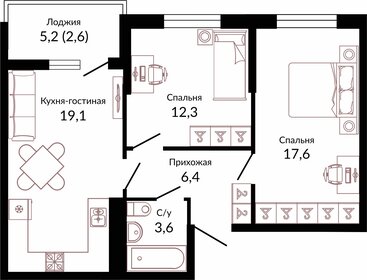 62,9 м², 2-комнатная квартира 8 421 372 ₽ - изображение 11