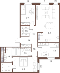 105,7 м², 3-комнатная квартира 39 363 280 ₽ - изображение 13