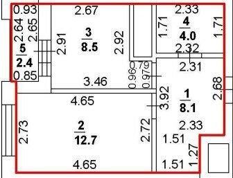 Квартира 33,3 м², 1-комнатная - изображение 1