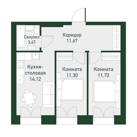 49,5 м², 2-комнатная квартира 8 312 640 ₽ - изображение 10