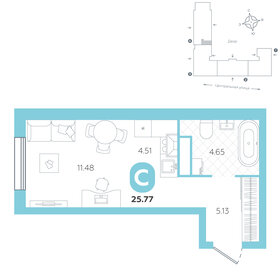 27,5 м², квартира-студия 3 300 000 ₽ - изображение 23