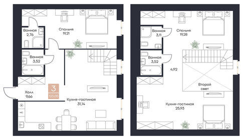 Квартира 123,1 м², 3-комнатная - изображение 1