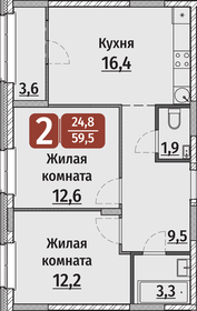 60,7 м², 2-комнатная квартира 7 009 100 ₽ - изображение 8