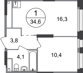 34,6 м², 1-комнатная квартира 10 214 969 ₽ - изображение 50