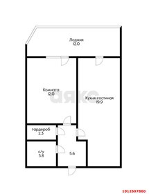 Квартира 55,6 м², 1-комнатная - изображение 1