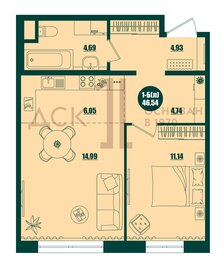 45 м², 2-комнатная квартира 4 850 000 ₽ - изображение 66