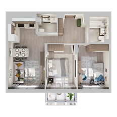 Квартира 57,7 м², 2-комнатная - изображение 3