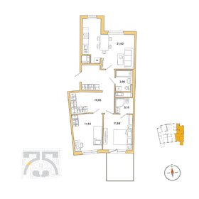 Квартира 72,2 м², 2-комнатная - изображение 1