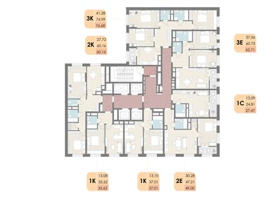 76,7 м², 3-комнатная квартира 16 976 952 ₽ - изображение 32