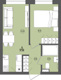 28,2 м², квартира-студия 2 594 400 ₽ - изображение 11