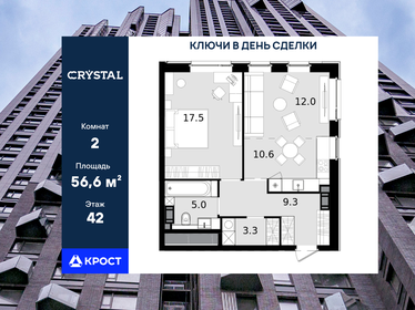 Квартира 56,6 м², 2-комнатная - изображение 1