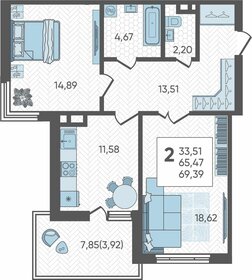60,1 м², 2-комнатная квартира 10 018 670 ₽ - изображение 8