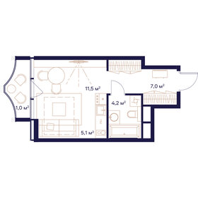 29 м², квартира-студия 18 122 000 ₽ - изображение 34