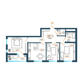 78 м², 3-комнатная квартира 5 910 000 ₽ - изображение 70