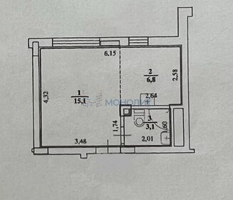 Квартира 25,4 м², студия - изображение 1