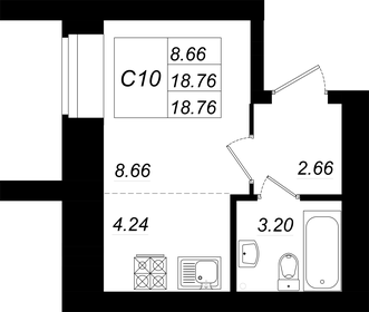 Квартира 18,8 м², студия - изображение 1