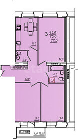 Квартира 77 м², 3-комнатная - изображение 1