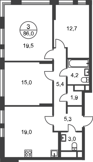 86 м², 3-комнатная квартира 20 525 064 ₽ - изображение 16