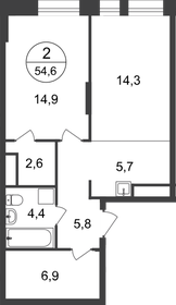 56,4 м², 2-комнатная квартира 13 600 000 ₽ - изображение 132