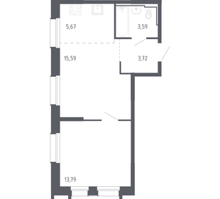 Квартира 42,4 м², 1-комнатная - изображение 1