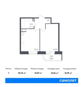 Квартира 35,8 м², 1-комнатная - изображение 1