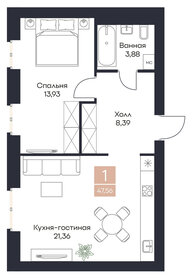 47,3 м², 1-комнатная квартира 5 296 480 ₽ - изображение 64