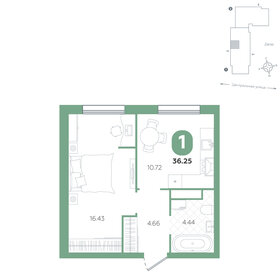 Квартира 36,3 м², 1-комнатная - изображение 1