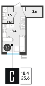 24 м², квартира-студия 4 300 000 ₽ - изображение 77