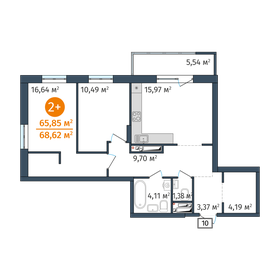 66,3 м², 2-комнатная квартира 7 150 000 ₽ - изображение 56