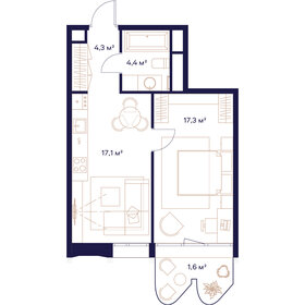 39,8 м², 1-комнатная квартира 21 500 000 ₽ - изображение 115